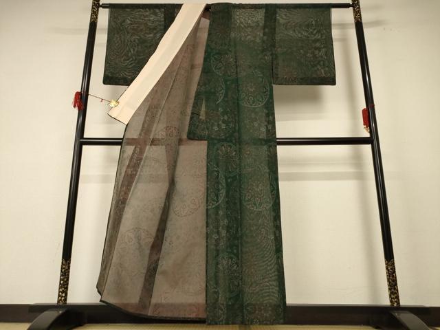 平和屋着物＊夏物 小紋 紗 正倉院花文 正絹 逸品 AABF1627jd