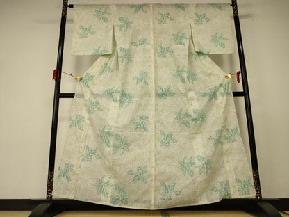 平和屋着物＊夏物 小紋 紗 葉づくし AABF1628jd