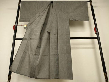 平和屋着物＊夏物　男性　紗紬　縞　正絹　逸品　AABF1629jd