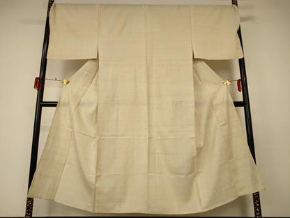 平和屋着物＊夏物 男性 生紬 浅黄色 正絹 逸品 AABF1633jd
