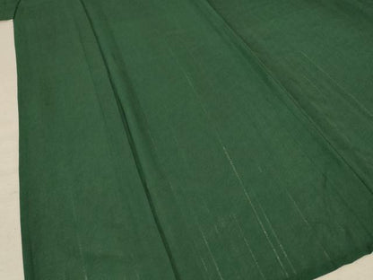 平和屋着物＊夏物　色無地　麻の葉紋紗　千歳緑色　正絹　逸品　AABF1636jd