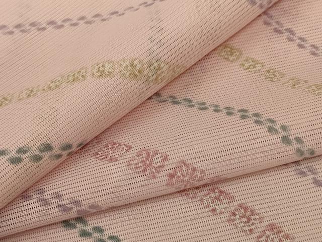 平和屋着物＊夏物 小紋 絽 よろけ縞 洗える着物 AABF1641jd