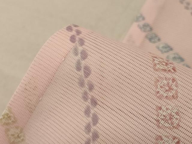 平和屋着物＊夏物 小紋 絽 よろけ縞 洗える着物 AABF1641jd