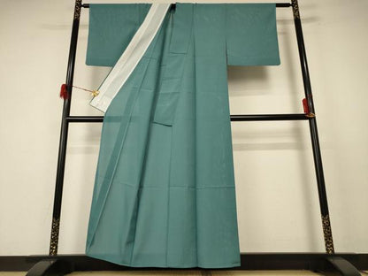 平和屋着物＊夏物　洗える最高級着物　＜英＞はなぶさ謹製　色無地　絽　薄青色　洗える着物　AABF1645jd