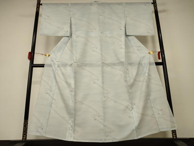 平和屋着物＊夏物 小紋 絽 流水舞花文 洗える着物 AABF1646jd
