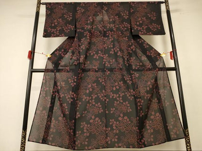 平和屋着物＊夏物 小紋 絽 萩文 正絹 逸品 AABF1648jd