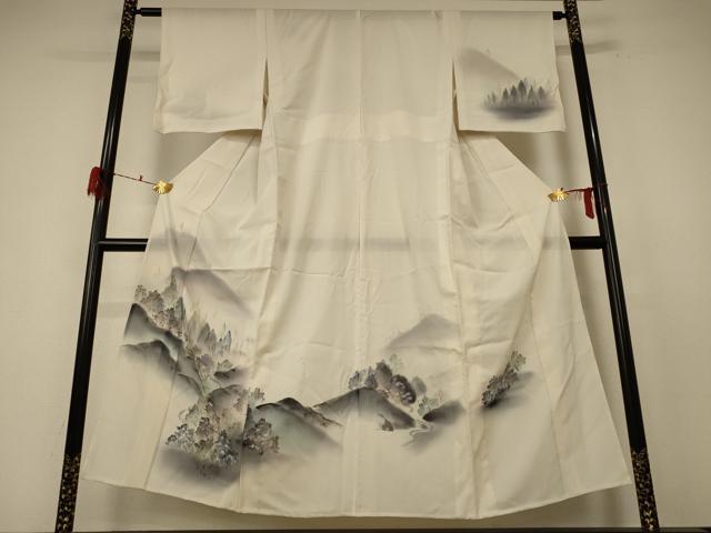平和屋着物＊夏物 訪問着 絽 風景文 暈し染め 正絹 逸品 AABF1652jd