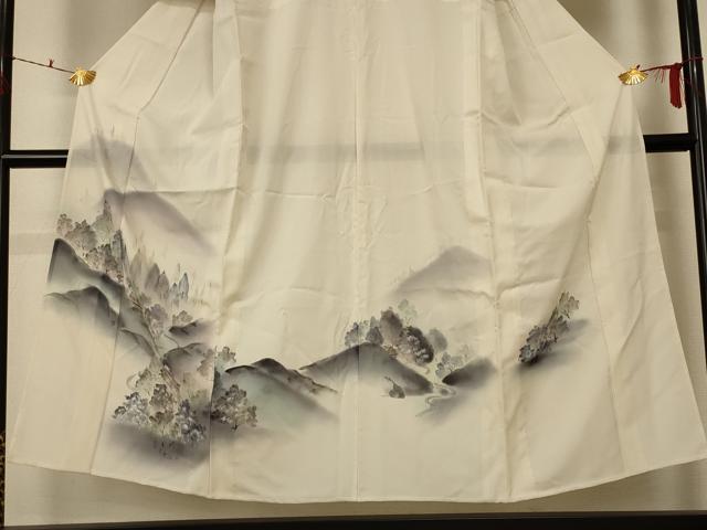 平和屋着物＊夏物 訪問着 絽 風景文 暈し染め 正絹 逸品 AABF1652jd