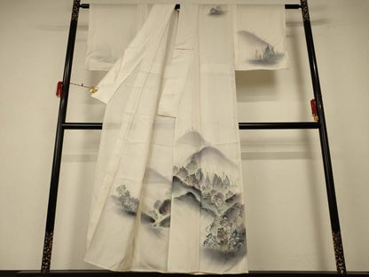 平和屋着物＊夏物 訪問着 絽 風景文 暈し染め 正絹 逸品 AABF1652jd