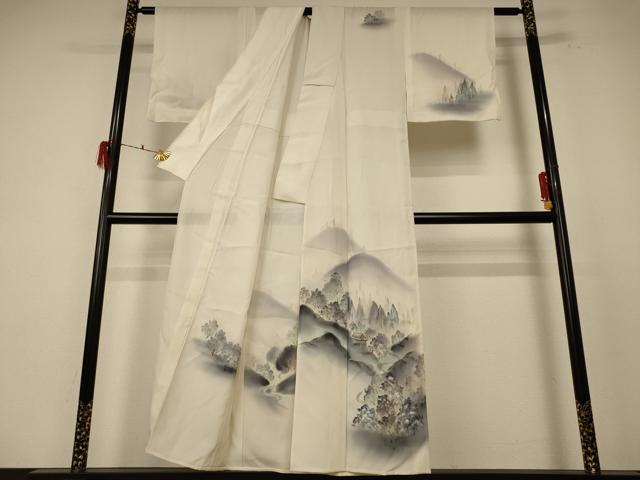 平和屋着物＊夏物 訪問着 絽 風景文 暈し染め 正絹 逸品 AABF1652jd