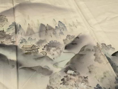 平和屋着物＊夏物 訪問着 絽 風景文 暈し染め 正絹 逸品 AABF1652jd