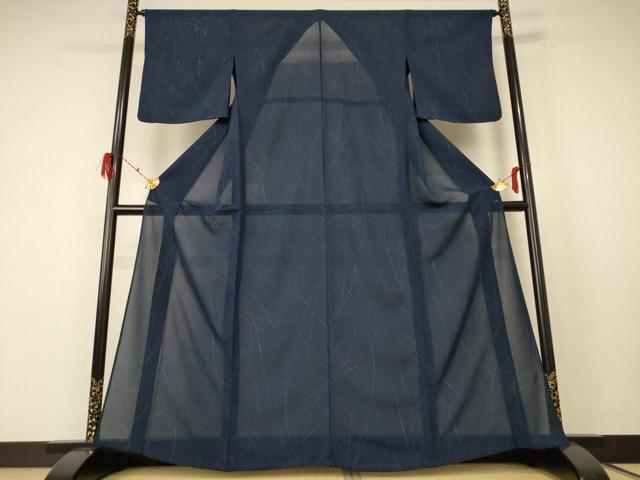 平和屋着物＊夏物 小紋 絽 幾何学文様 正絹 逸品 AABF1654jd
