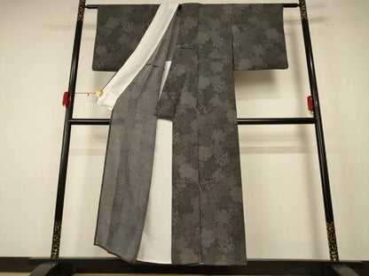 平和屋着物＊夏物 江戸小紋 縦絽 寄せ小紋柄 正絹 逸品 AABF1656jd