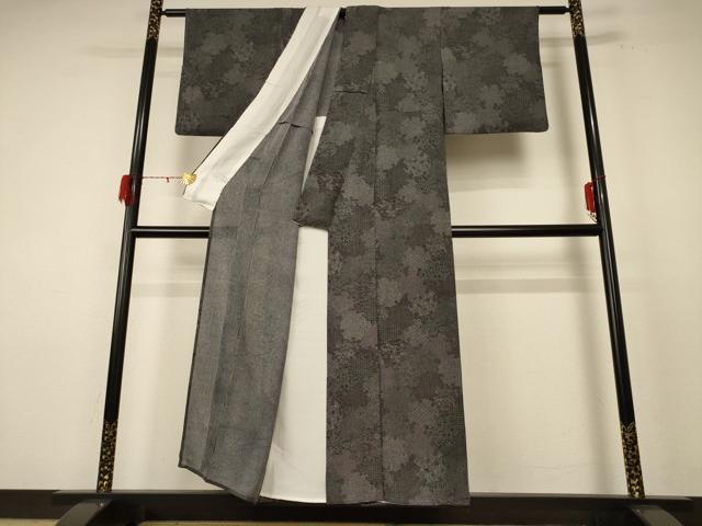 平和屋着物＊夏物 江戸小紋 縦絽 寄せ小紋柄 正絹 逸品 AABF1656jd