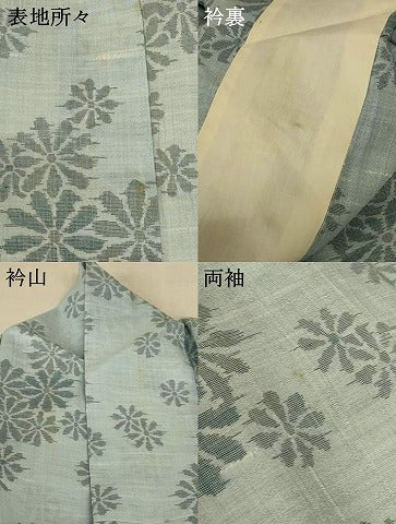 平和屋着物＊夏物 小紋 紗 舞花文 AABF1664jd