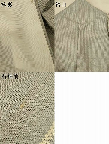 平和屋着物＊夏物 訪問着 縦絽 刺繍 団扇花文 正絹 逸品 AABF1673jd
