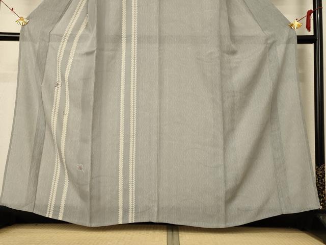 平和屋着物＊夏物 訪問着 縦絽 刺繍 団扇花文 正絹 逸品 AABF1673jd