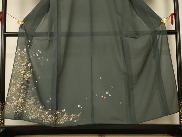 平和屋着物＊夏物 訪問着 絽 草花文 金彩 正絹 逸品 AABF1675jd