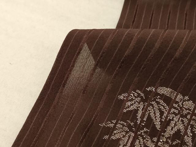平和屋着物＊夏物 小紋 紗 笹文 銀糸 正絹 逸品 AABF1676jd