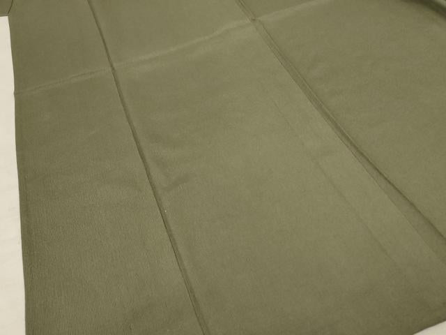 平和屋着物＊夏物　色無地　紗　作家物　柿湯染　鶸茶色　正絹　逸品　AABF1677jd