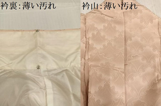 平和屋着物■無地絵羽訪問着 雪輪青海波 色無地 薄香色 正絹 逸品 AABF1710ph