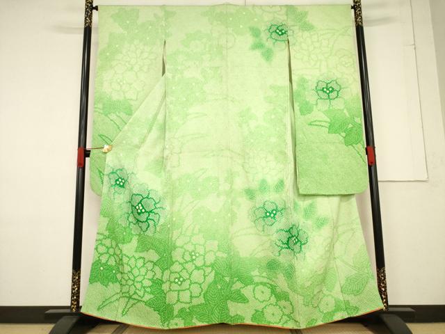 平和屋着物●豪華振袖　総絞り　舞花文　正絹　逸品　AABF1763ck