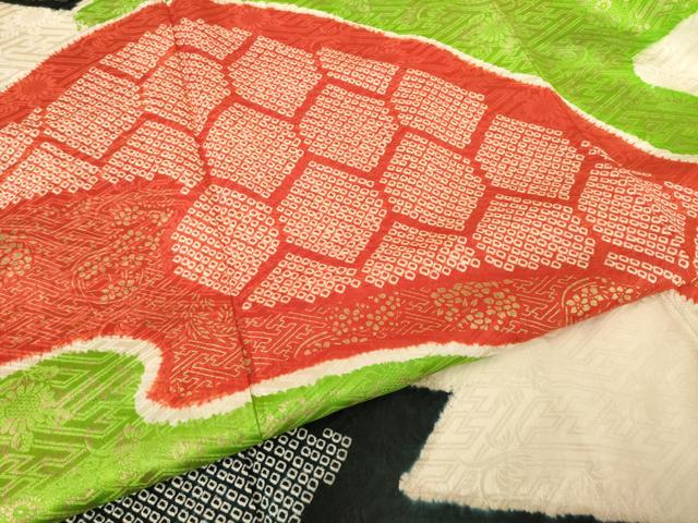 平和屋着物●豪華振袖　絞り　遠山文　金彩　正絹　逸品　未使用　AABF1766ck