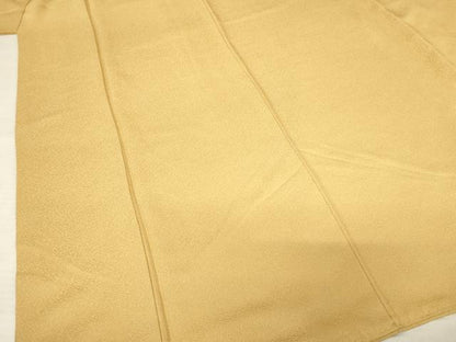 平和屋着物●上質な色無地　黄橡色　伊勢丹扱い　正絹　逸品　AABF1767ck