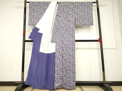平和屋着物●上質な小紋　花尽くし　正絹　逸品　AABF1775ck
