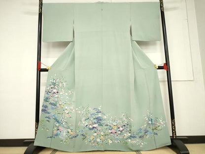 平和屋着物●本加賀友禅作家　染元千紅代表　寺西一紘　色留袖　飾花文　正絹　逸品　AABF1776ck