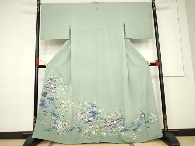平和屋着物●本加賀友禅作家　染元千紅代表　寺西一紘　色留袖　飾花文　正絹　逸品　AABF1776ck