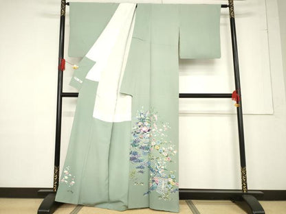 平和屋着物●本加賀友禅作家　染元千紅代表　寺西一紘　色留袖　飾花文　正絹　逸品　AABF1776ck