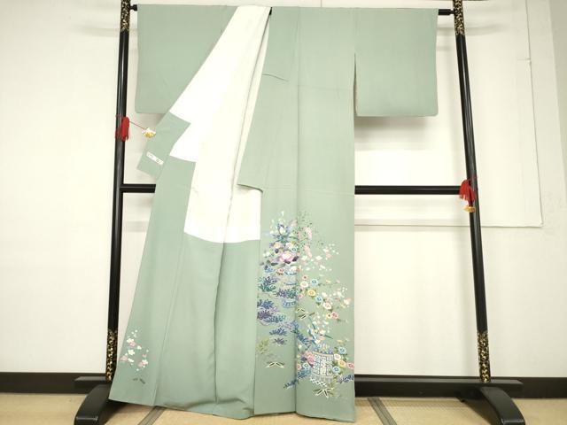 平和屋着物●本加賀友禅作家　染元千紅代表　寺西一紘　色留袖　飾花文　正絹　逸品　AABF1776ck