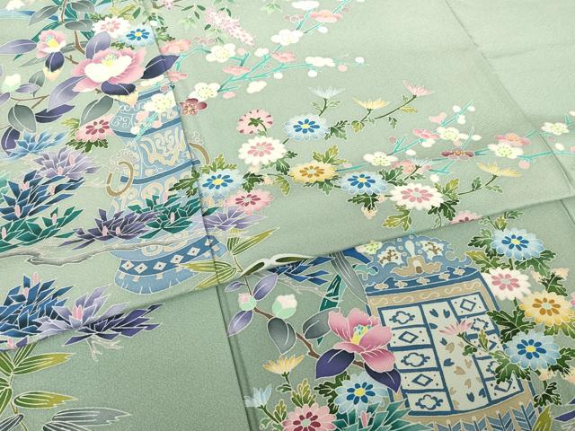 平和屋着物●本加賀友禅作家　染元千紅代表　寺西一紘　色留袖　飾花文　正絹　逸品　AABF1776ck