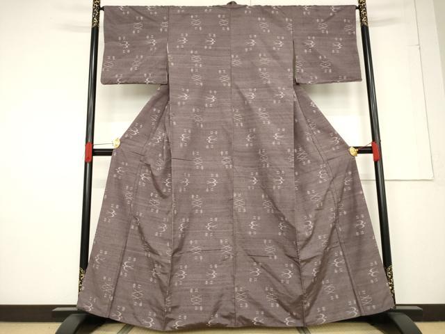 平和屋着物●上質な紬　琉球絣文様　正絹　逸品　AABF1778ck