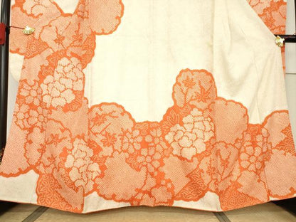 平和屋着物●豪華振袖　総絞り　雪輪花文　正絹　逸品　AABF1780ck
