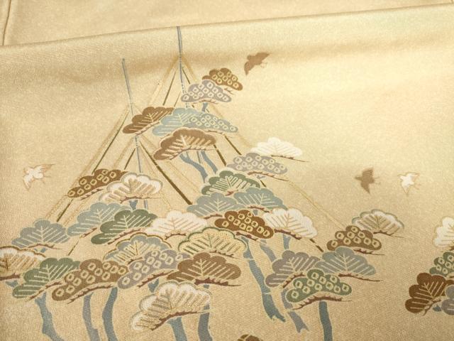 平和屋着物●訪問着　風景松文　千鳥　金彩　正絹　逸品　AABF1781ck