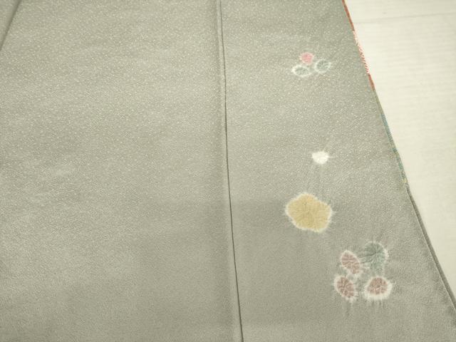 平和屋着物●訪問着　絞り　刺繍　地紙花文　松　金彩　ロング丈　正絹　逸品　AABF1783ck