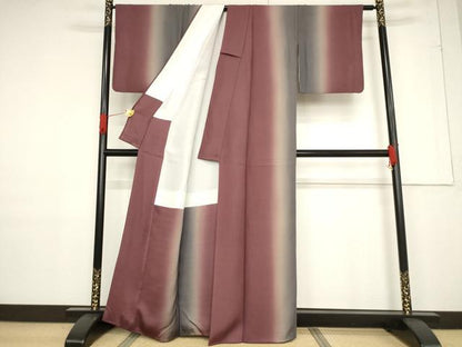 平和屋着物●上質な小紋　間道　暈し染め　正絹　逸品　AABF1786ck