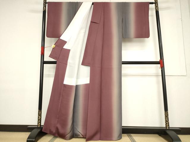 平和屋着物●上質な小紋　間道　暈し染め　正絹　逸品　AABF1786ck