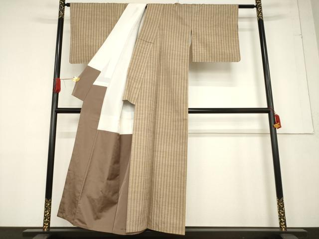 平和屋着物●上質な紬　若宮間道　反端付き　正絹　逸品　未使用　AABF1789ck