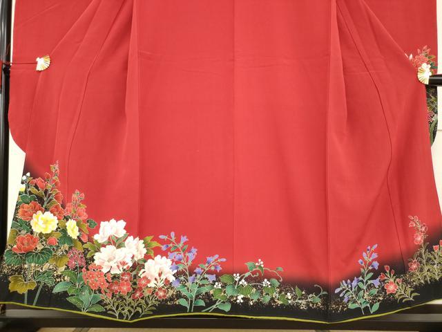 平和屋着物●豪華振袖　草花文　暈し染め　正絹　逸品　AABF1791ck