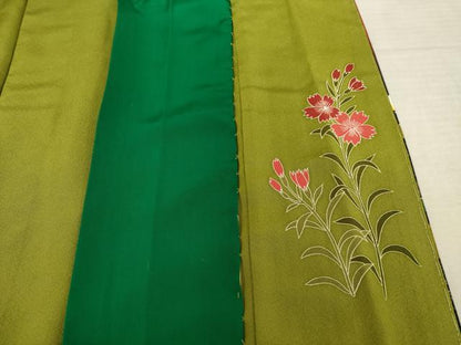 平和屋着物●豪華振袖　草花文　暈し染め　正絹　逸品　AABF1791ck