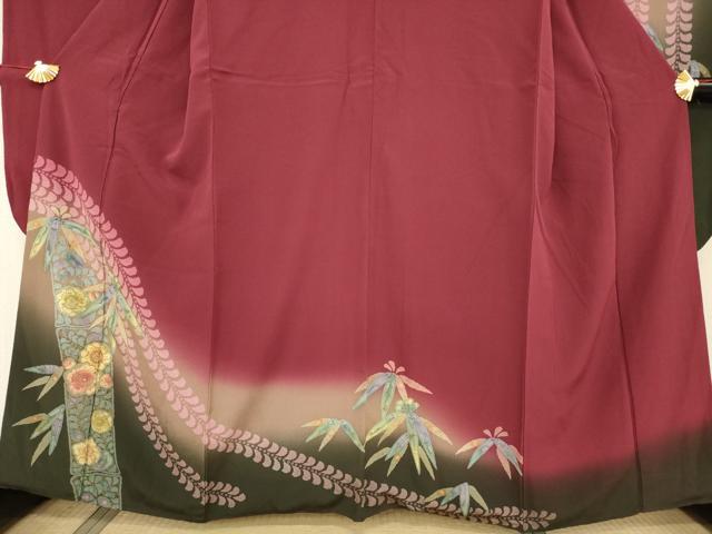平和屋着物●豪華振袖　辻が花　笹竹文　暈し染め　金彩　正絹　逸品　AABF1792ck