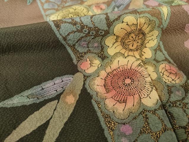 平和屋着物●豪華振袖　辻が花　笹竹文　暈し染め　金彩　正絹　逸品　AABF1792ck