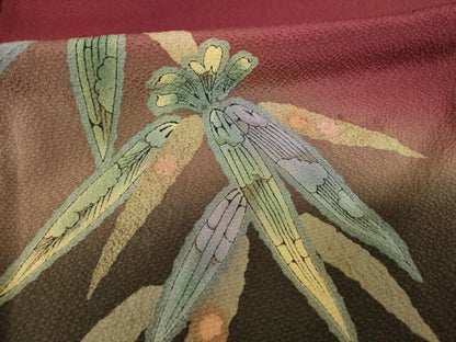 平和屋着物●豪華振袖　辻が花　笹竹文　暈し染め　金彩　正絹　逸品　AABF1792ck