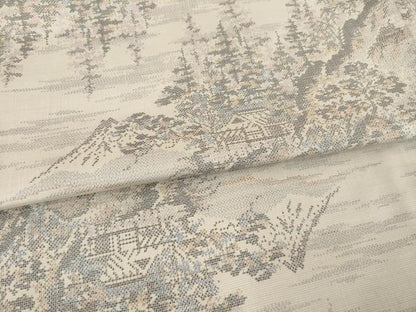 平和屋着物●本場大島紬　白大島　カタス9マルキ　風景文　正絹　逸品　AABF1793ck