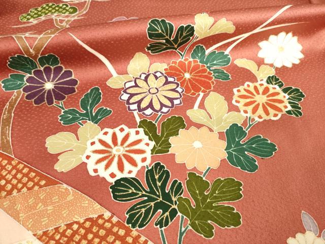 平和屋着物●訪問着　吉祥花文　金彩　正絹　逸品　AABF1795ck