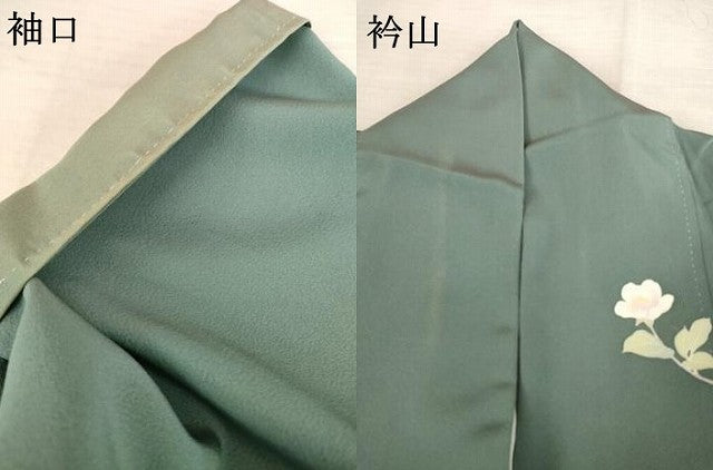 平和屋着物●訪問着　友禅　作家物　草花文　正絹　逸品　AABF1796ck