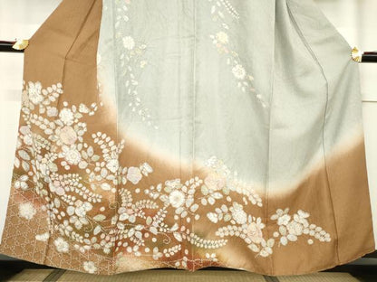 平和屋着物●訪問着　辻が花　絞り　暈し染め　正絹　逸品　AABF1798ck